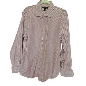 Express Mens Button up Shirt Red Striped size large 16-16 1/2 classic fit